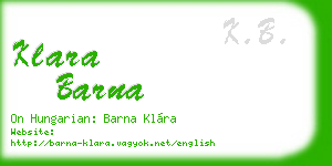 klara barna business card