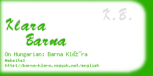 klara barna business card